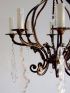 1910's Torino bronze chandelier with crystals (11-69)