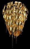 Ceramic Chandelier Golden Leaves 