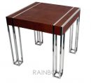 ST001 Split Baby Croc Tan leather stainless steel side table  from Furniture 