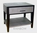 ST007 Croc Grey leather wood side table  from Furniture 