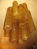 1960's Murano glass tube chandelier amber (11-58)
