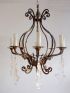 Main photo for 1910's Torino bronze chandelier with crystals (11-69)