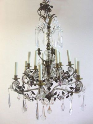 1920's Florentine beaded chandelier with leaf (11-86)
