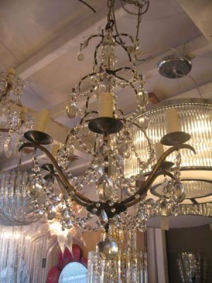 1930's French cage chandelier (12-20)