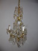1930's Brass chandelier 3 lights (12-48 I)