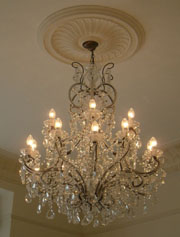 Rainbow chandeliers and sconces are handcrafted in Italy by skilled artisans using the finest crystal glass and wrought iron. Each piece is custom finished to order so you can choose the frame colour and style of droplets that best suits your interiors.