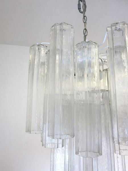 Murano Clear Tubes Glass Chandelier by Venini, circa 1960s 1