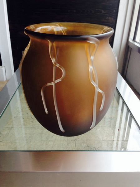 Seguso - Brown Melted Stripes Vase