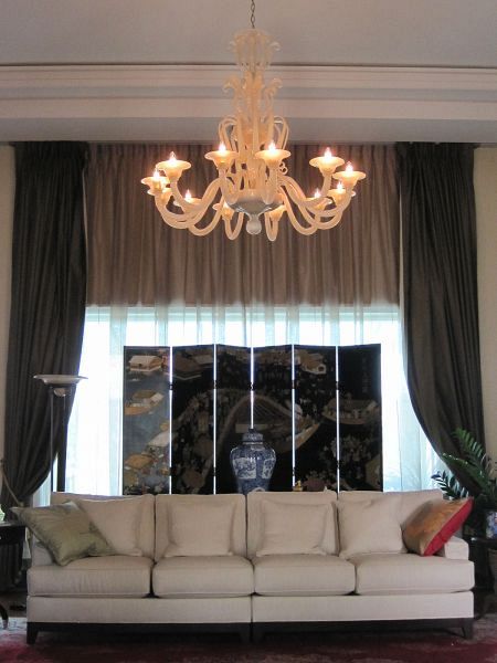 Venetian silk chandelier 1 tier